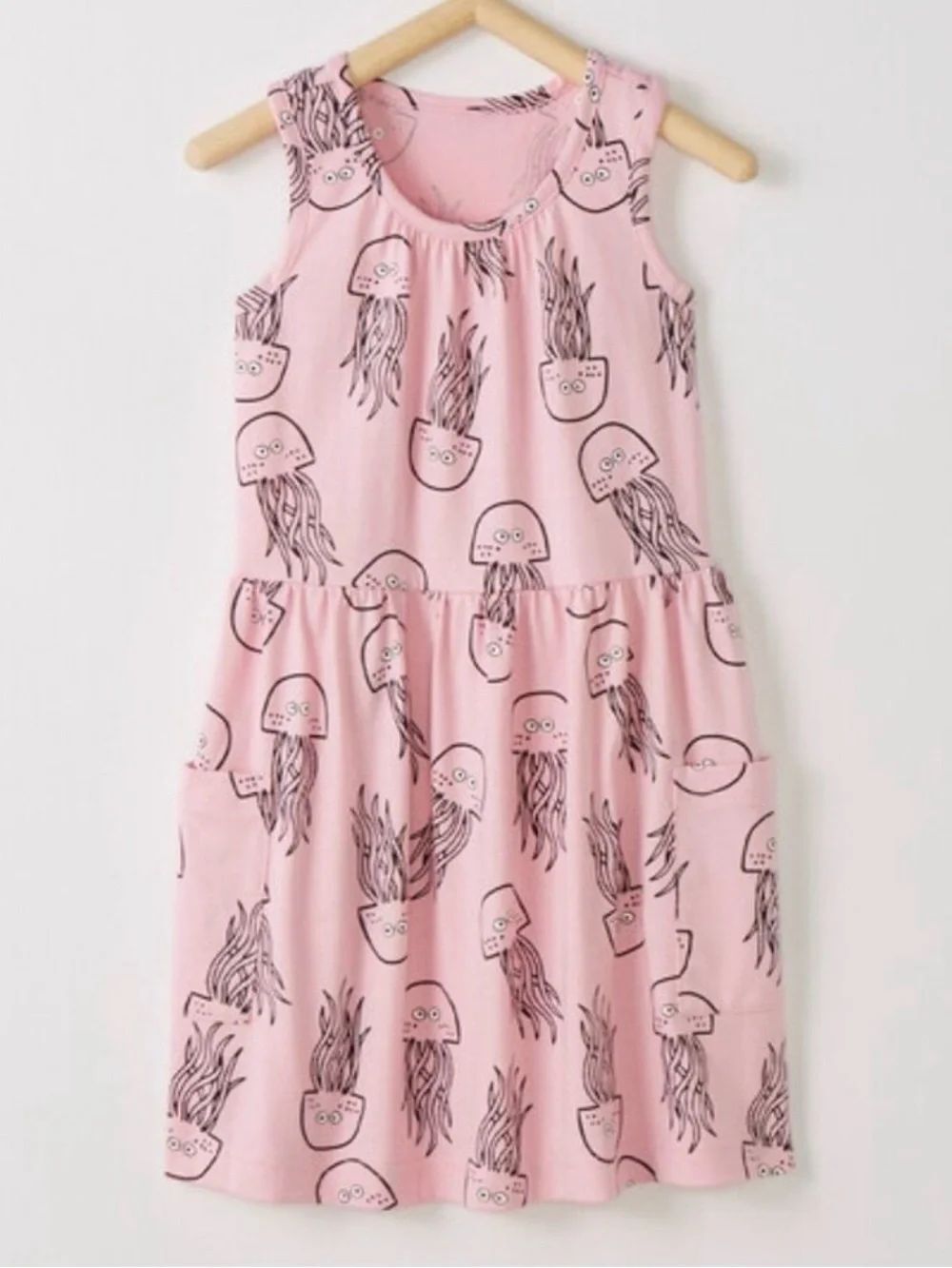 Hanna Andersson Pink Jellyfish Print Sleeveless Dress Sz 120cm